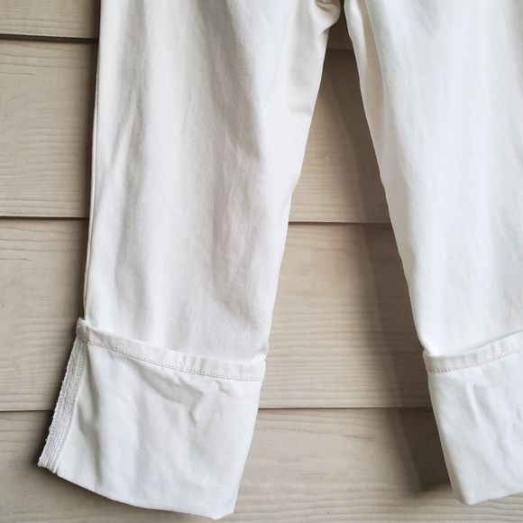 Limited Too White Denim Embroidered Cuffed Capri Pants - Picture 15 of 16